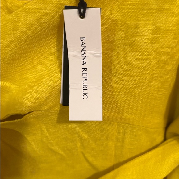 Banana Republic Linen Sweetheart Maxi Dress Woman’s Citrus Season Yellow Size 8 - Picture 10 of 12
